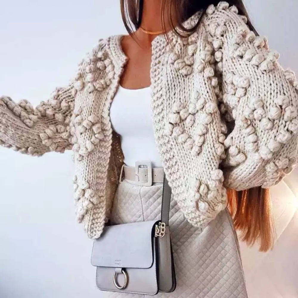 Hearts pom pom cardigan